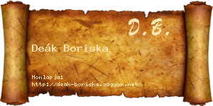 Deák Boriska névjegykártya